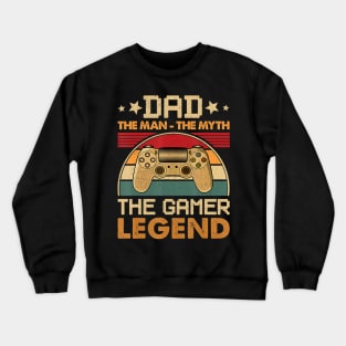 Gaming Dad Papa Father Funny Gamer Video Games Crewneck Sweatshirt